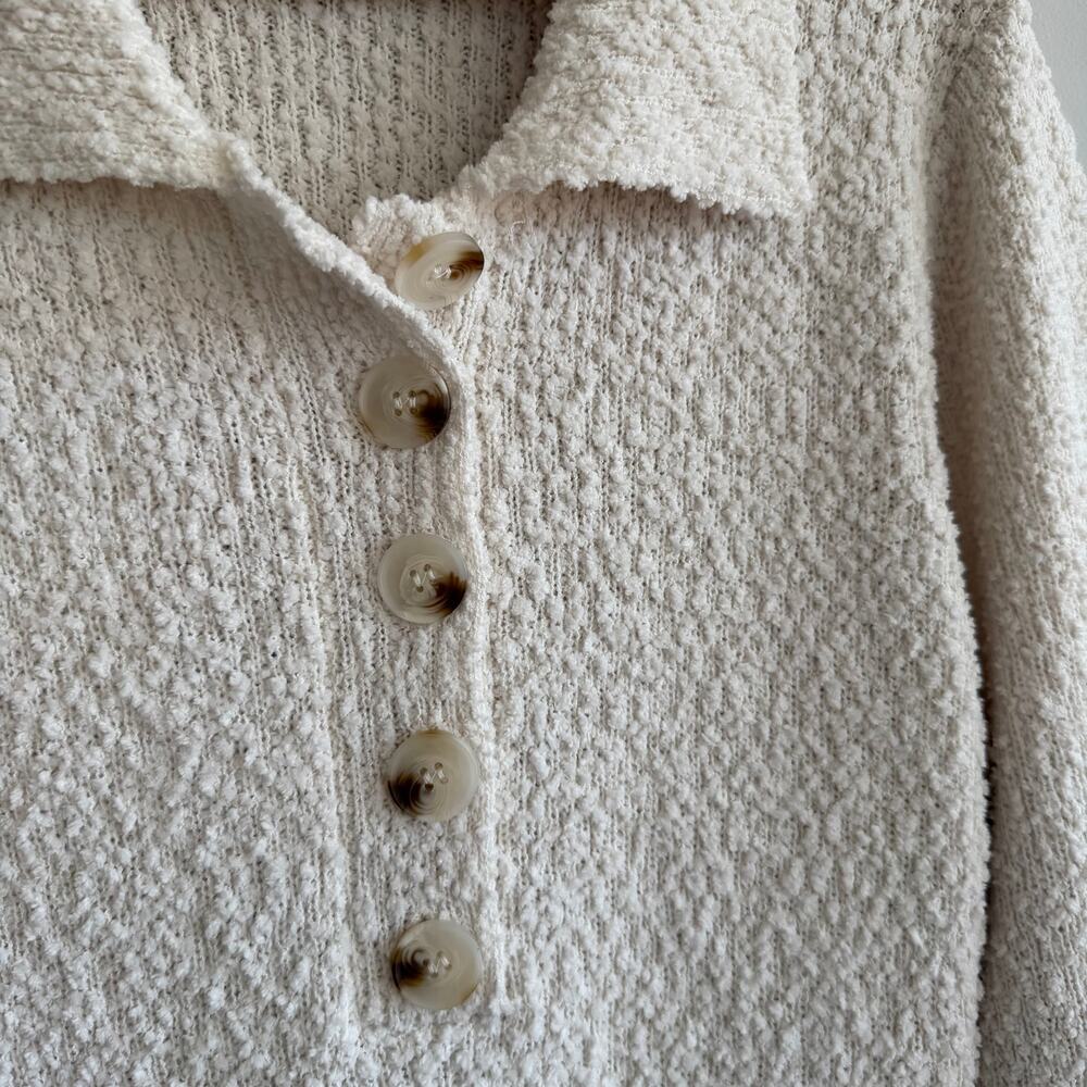 Worth Collective Collared Bell Sleeve Knit Maxi Dress White XL - Picture 6 of 10